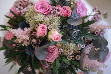 bridal bouquet with precious flowers