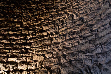 Old brick wall illuminated