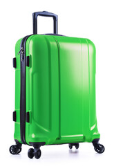 Travel suitcase isolated on white background