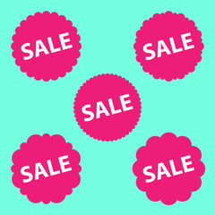 Sale sticker set. Rounded