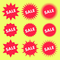 Sale sticker set. Sharp