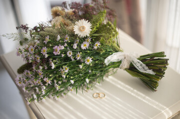 bridal bouquet with precious flowers