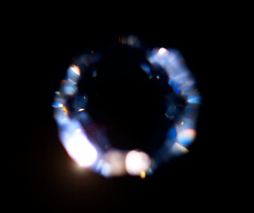 Lens Flare, Abstract Bokeh Lights. Leaking Reflection of a Glass, Diamond,  Crystal. Jewelry....
