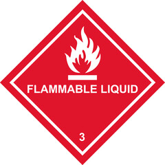 Flammable Liquids Warning Sign, warning symbol, stock photo	