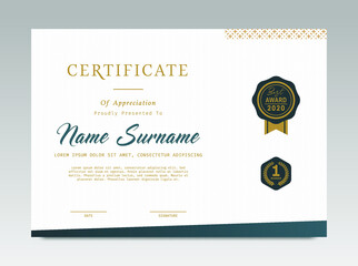 Obraz premium Certificate template awards diploma background vector modern design simple elegant and luxurious elegant. layout horizontal in A4 size