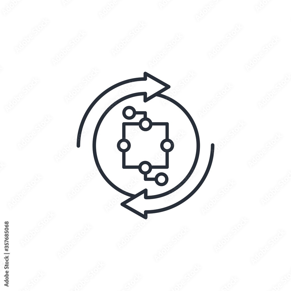 Poster updating, replacing electronics. vector icon isolated on white background.