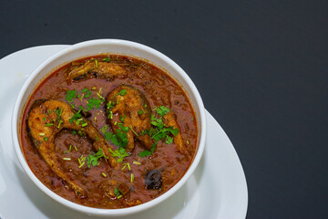 Spicy Mouth Watering Indian Traditional Fish Curry in a Bowl