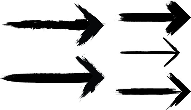 Grunge arrow set . Vector