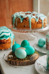 easter cake and eggs