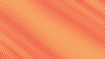 Obraz premium Bright orange pop art background in retro comic style with halftone dots design