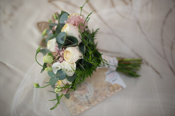 bridal bouquet with precious flowers