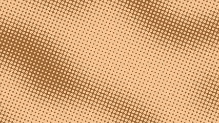 Bright brown and beige pop art background in retro comic style with halftone polka dots design