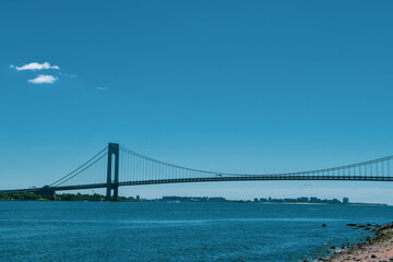 Fototapeta na wymiar Verrazzano Narrows Bridge, connecting Brooklyn to Staten Island in New York City 