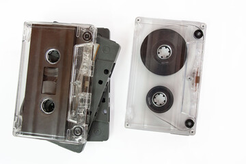 Cassette tapes isolated on white