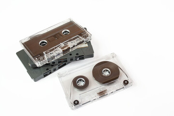 Cassette tapes isolated on white