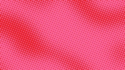 Halftone red and pink pop art background in retro comic style, fun dotted backdrop design