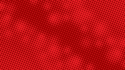 Bright red and pink pop art background with halftone dots in retro comic style, backdrop template for your design
