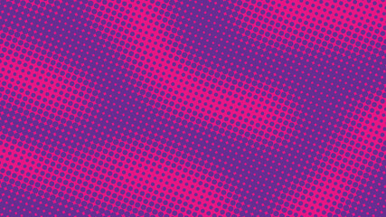 Halftone magenta purple pop art background in retro comic style, fun dotted backdrop design