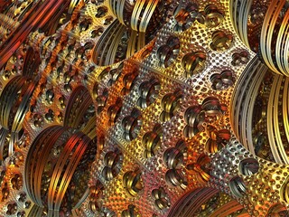 Abstract, computer, fractal design. Fractals are infinitely complex patterns that are self-similar at different scales. 3D-rendering.