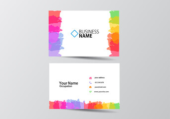 Colorful modern business card. visiting card template two sides