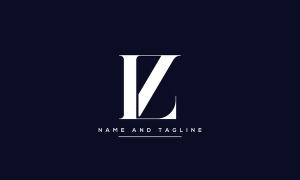 alphabet letters monogram icon logo LZ or ZL