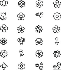 Flowers and Floral Vector Line Icons 2