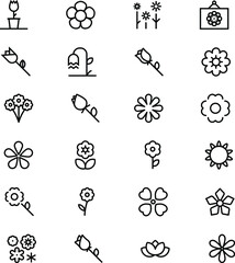 Flowers and Floral Vector Line Icons 1