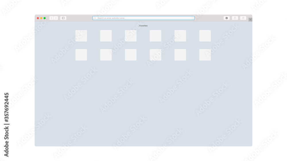 Poster safari browser interface. clean colorful flat mockup. digital website window on white background