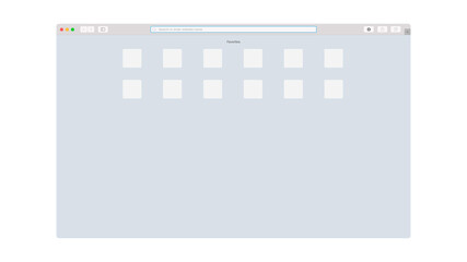 Safari Browser Interface. Clean Colorful Flat Mockup. Digital Website Window On White Background © Garno Studio