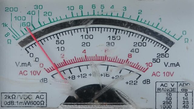 Analog multimeter reading. Basic analog meters usually have their accuracy listed as a percentage of full-scale
