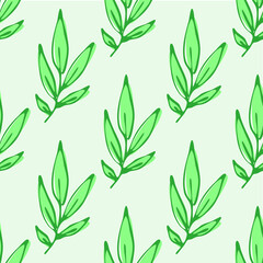 Seamless endless botanical texture pattern leaves for fabric textile or wallpaper