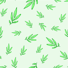 Seamless endless botanical texture pattern leaves for fabric textile or wallpaper