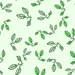 Seamless endless botanical texture pattern leaves for fabric textile or wallpaper