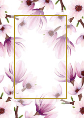 watercolor magnolia template