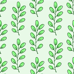 Seamless endless botanical texture pattern leaves for fabric textile or wallpaper