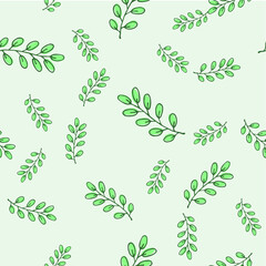 Seamless endless botanical texture pattern leaves for fabric textile or wallpaper