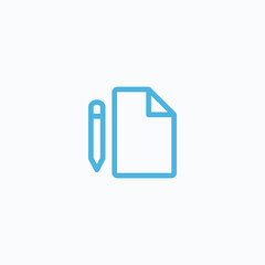 paper and pencil icon flat vector logo design trendy