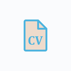 resume document icon flat vector logo design trendy