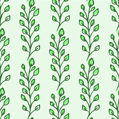Seamless endless botanical texture pattern leaves for fabric textile or wallpaper