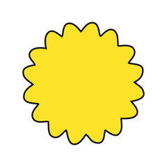 Yellow frame in the form of a camomile flower.