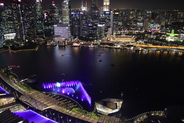 Baie de nuit à Singapour