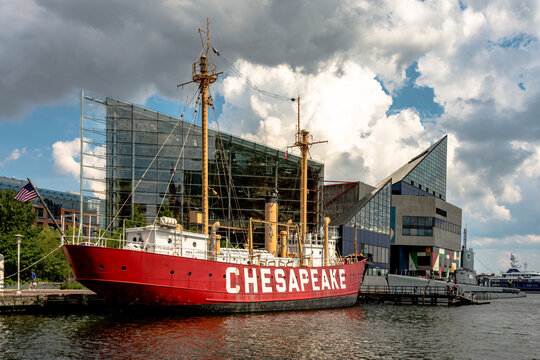U.S. Lightship Chesapeake docked in front of the National Aquarium
