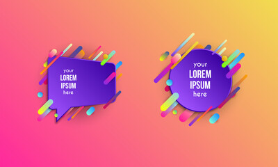 Set of colorful templates with abstract gradient shapes. Neon color lines and cards in a modern trendy design style