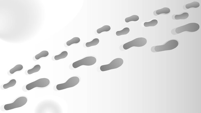 Image of footprints of baby and adult in shoes on snow, vector background for winter season, aprenthood concept