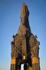 Trojan horse in Canakkale. Wooden horse is from Troy movie and was donated to the city of...