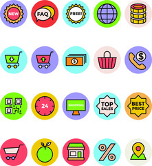 
E commerce Flat Circular Vector Icons
