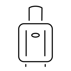 Simple icon of a suitcase on wheels.