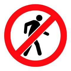 No Pedestrian Walking vector icon. A flat illustration design used for No Pedestrian Walking icon, on a white background.