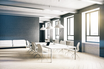 Minimalistic conference loft interior