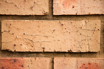 masonry background from old brown brick close up
